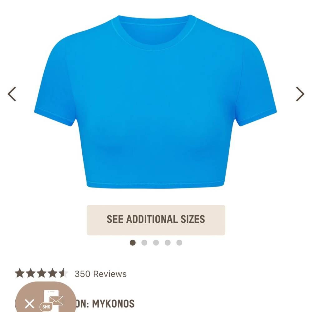 Skims fits everybody super cropped tshirt in Mykonos